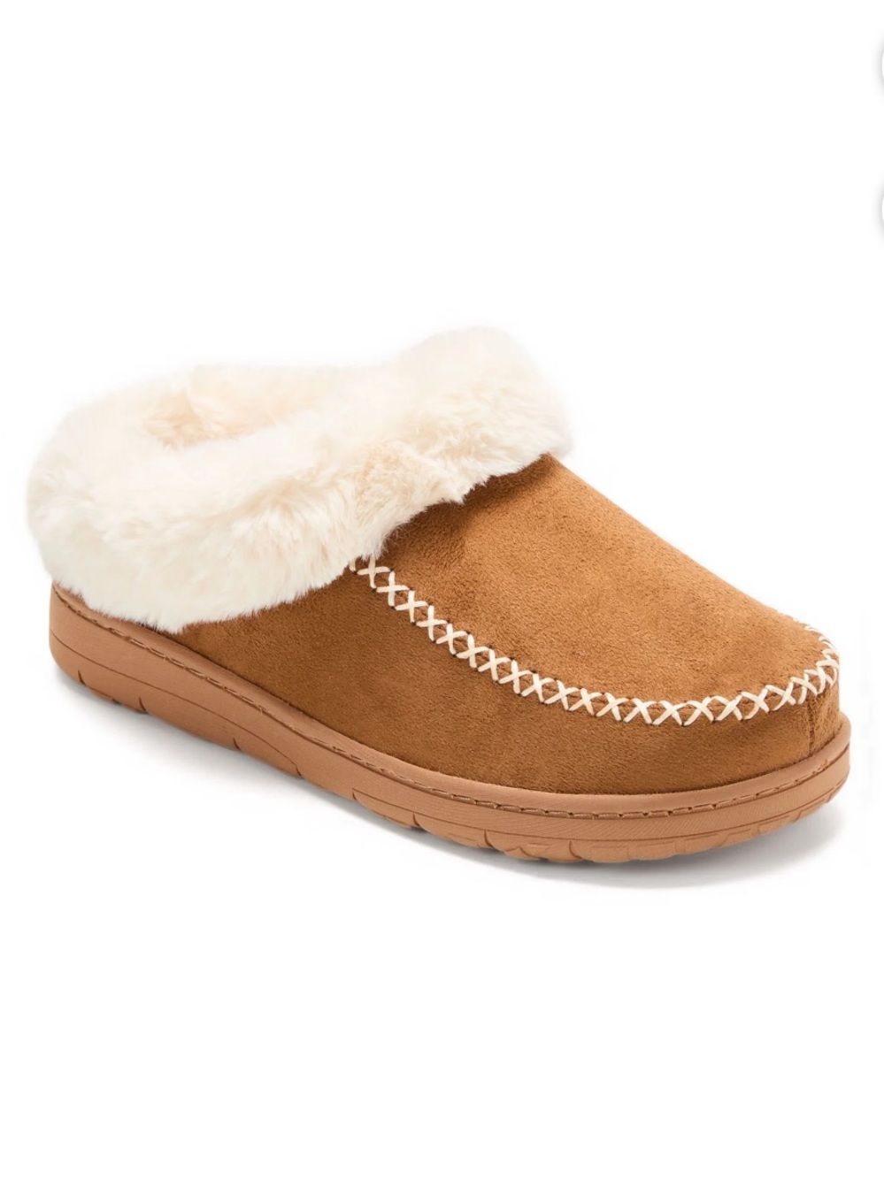 dearfoams Chestnut Faux-Suede Slip-On Slipper 9-10